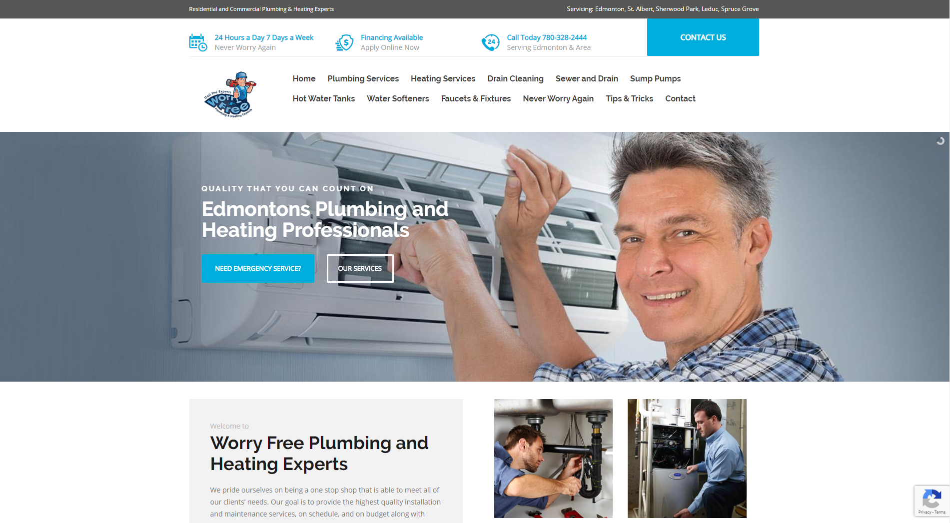 Website Design - Worry Free Plumbing